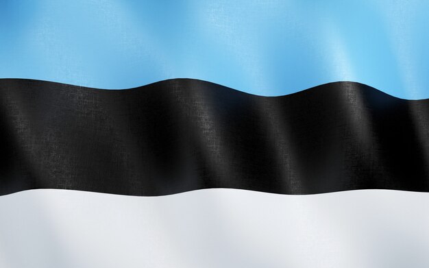 Bandera 3D de Estonia.