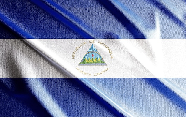 Bandera 3d de Nicaragua, hermosa bandera de país en el mundo, fondo, banner, postr, abstracto.