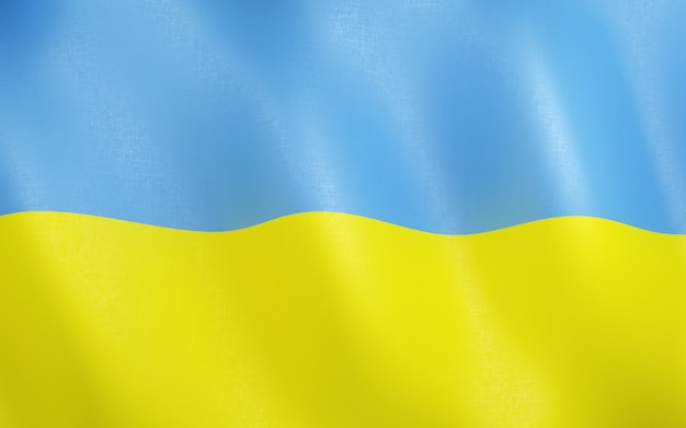 Bandera 3D de Ucrania.