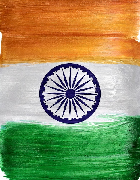 Foto bandera de acrílico pintada a mano del día de la independencia de la india