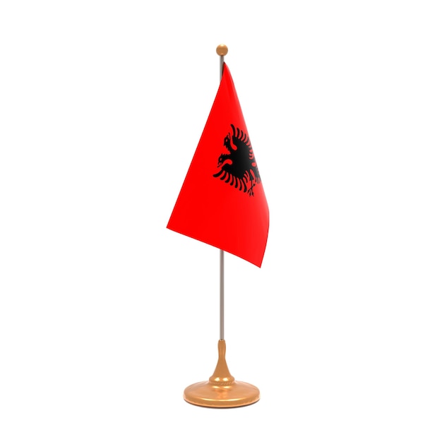 bandera albanesa sobre fondo blanco