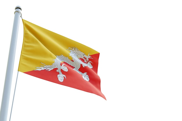 una bandera amarilla con un dragón en ella