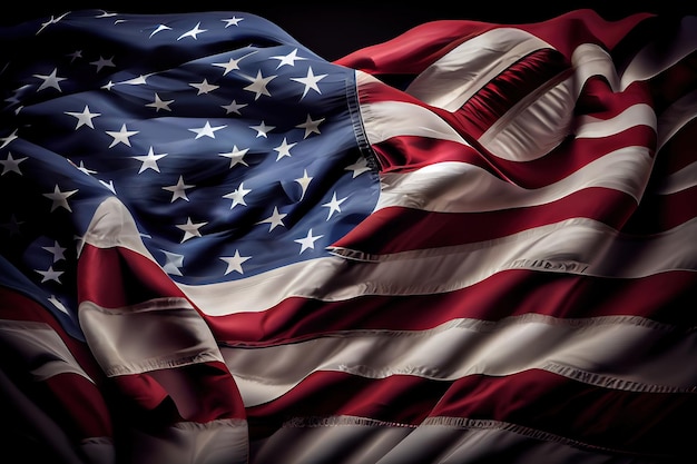 Bandera americana en fondo abstracto Generativo Ai