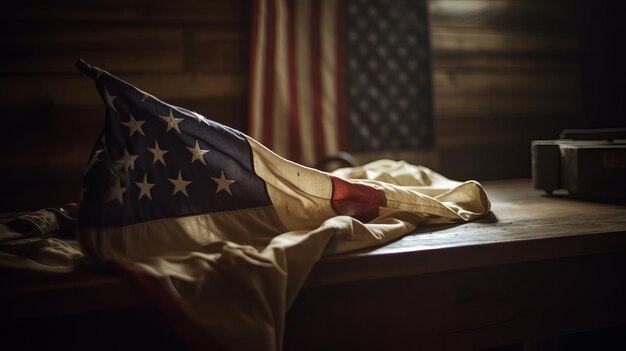 Bandera americana Símbolos de la nación americana y la libertad.