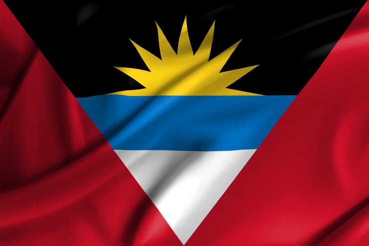 Bandera de Antigua y Barbuda modelo en 3D