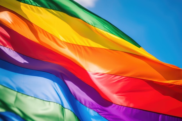 Una bandera del arcoíris con la palabra orgullo en ella