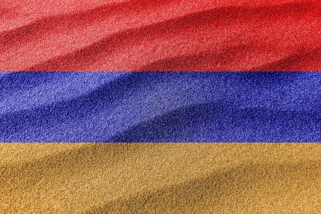 Bandera de arena de Armenia, fondo de arena de la bandera nacional