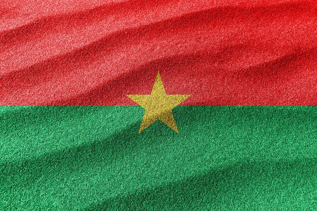 Bandera de arena de Burkina Faso, fondo de arena de la bandera nacional