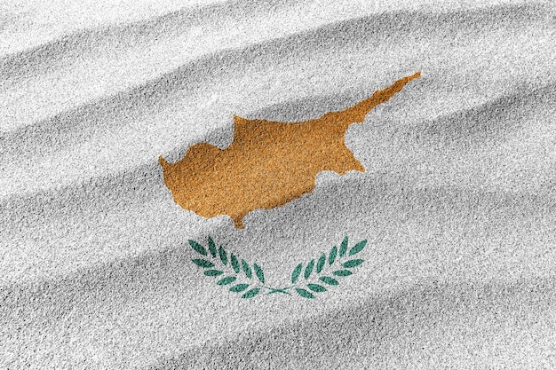 Bandera de arena de Chipre, fondo de arena de la bandera nacional