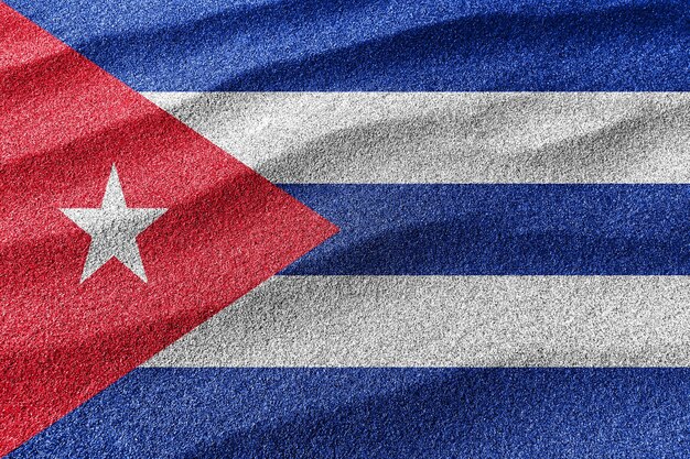 Bandera de arena de Cuba, fondo de arena de la bandera nacional