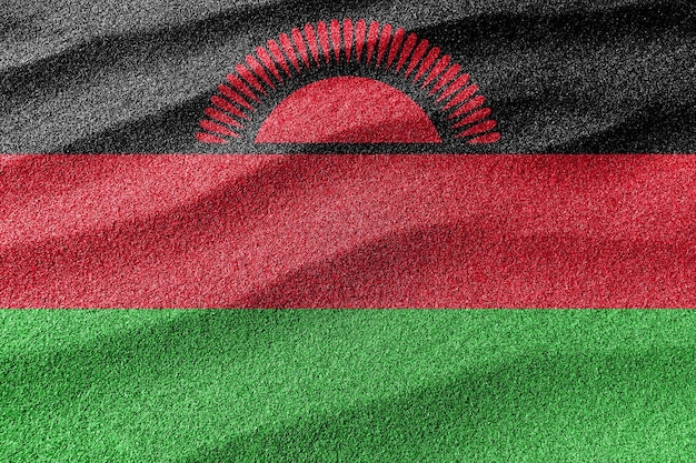 Bandera de arena de Malawi, fondo de arena de la bandera nacional