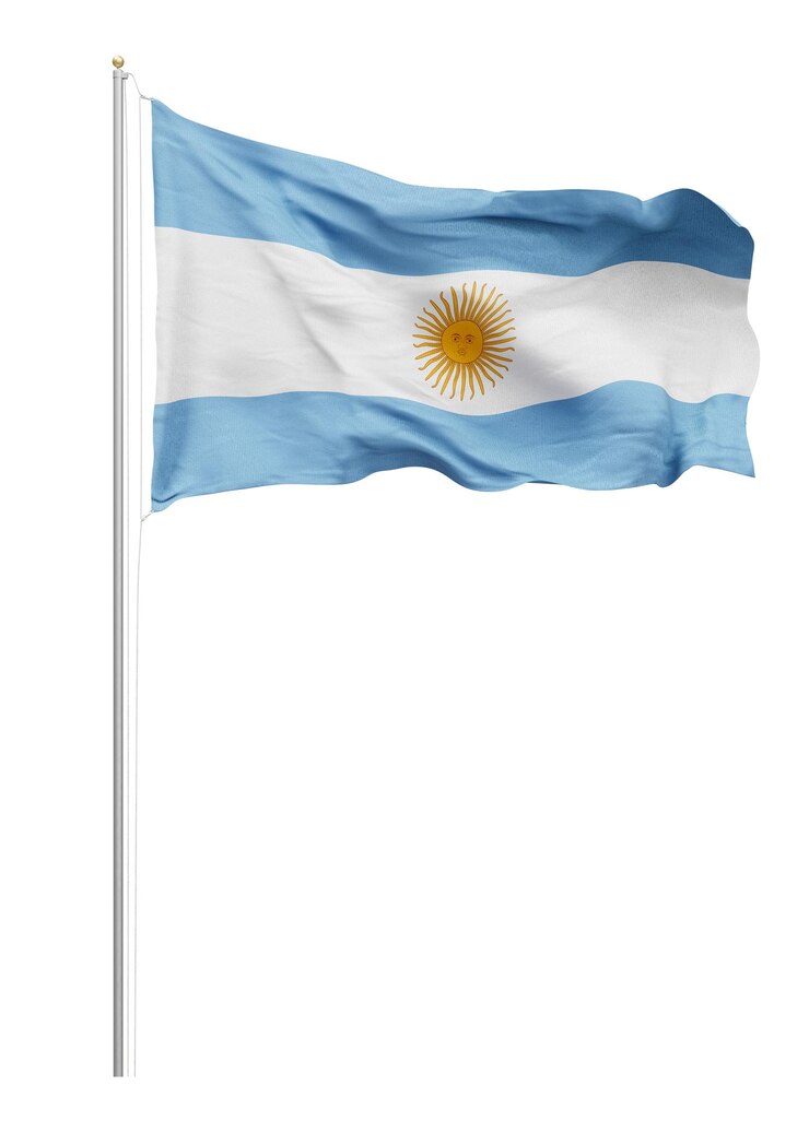 Bandera de la Argentina con fondo transparente