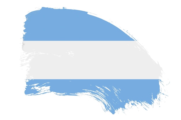 Bandera argentina sobre fondo blanco con efecto de textura de pincel abstracto