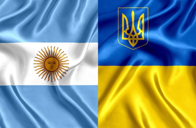 Bandera de Argentina y Ucrania