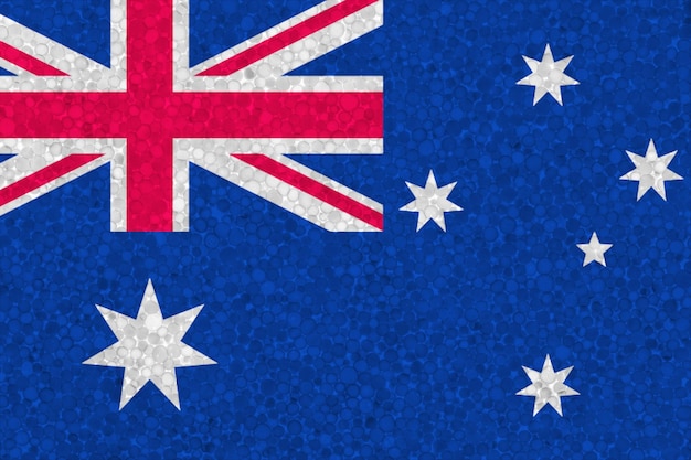 Bandera de Australia en textura de espuma de poliestireno