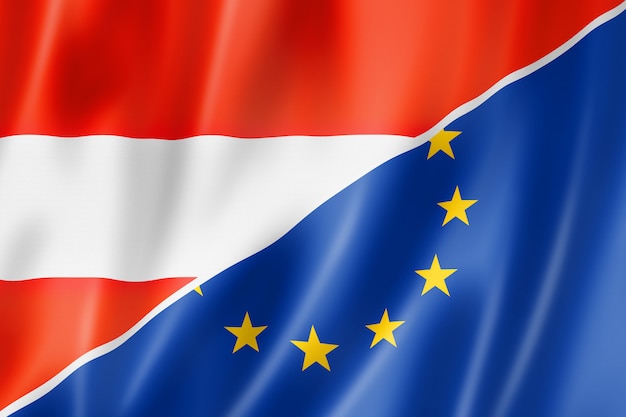 Bandera de austria y europa