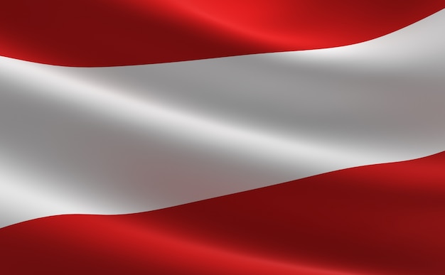 Bandera de Austria. Ilustración de la ondulación de la bandera de Austria.