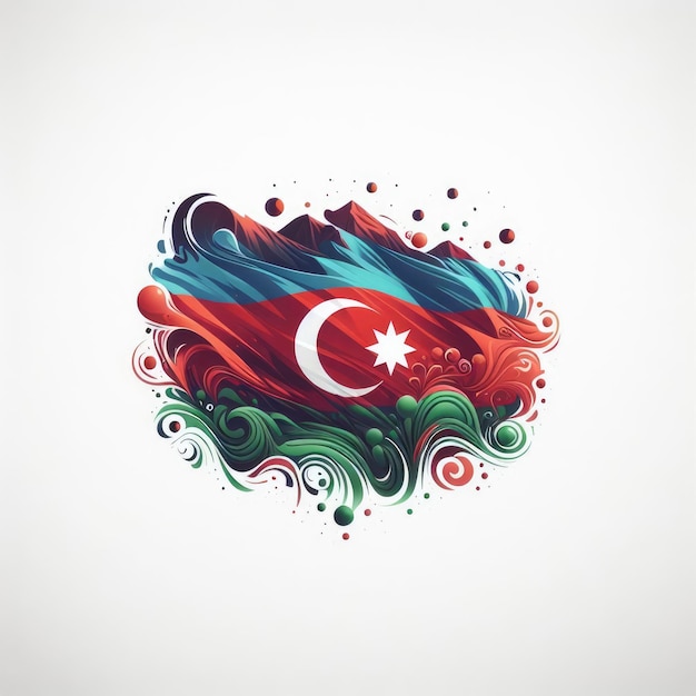 Bandera de Azerbaiyán en blanco