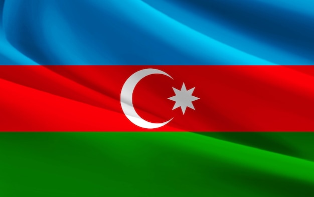 Foto bandera de azerbaiyán doblada