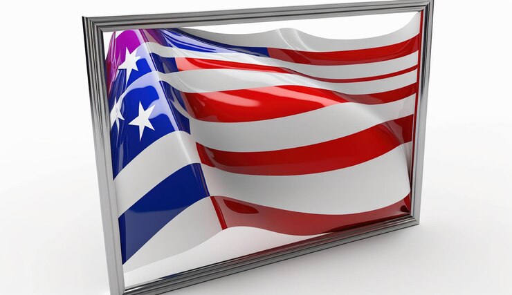 Una bandera con la bandera americana en ella