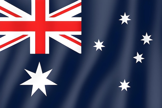 Una bandera con la bandera de australia y las estrellas.
