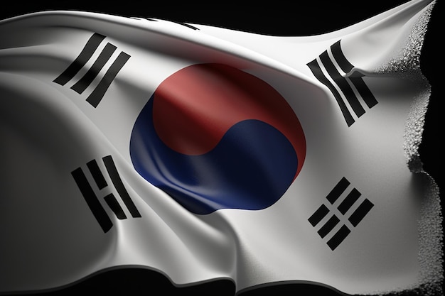 Una bandera con la bandera coreana en ella