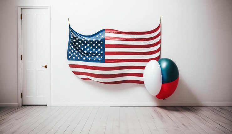 Una bandera y una bandera en una pared.