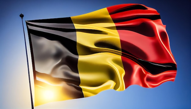 Bandera belga en un cielo claro IA generativa