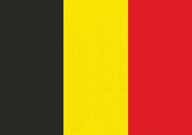 Foto bandera de bélgica bandera belga en la superficie de la tela bandera nacional belga