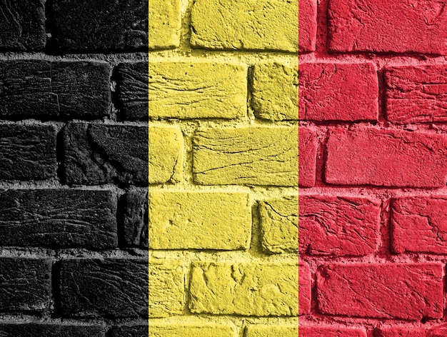 Bandera de Bélgica en la pared