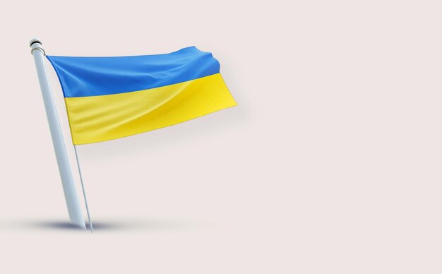 Foto una bandera de belleza completa para ucrania en un fondo blanco renderizado en 3d