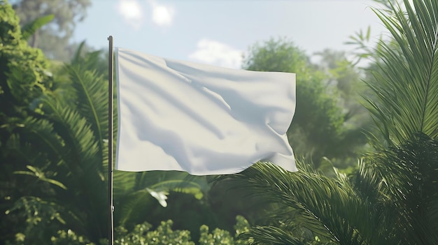 una bandera blanca está volando en el aire