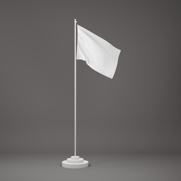 Una bandera blanca sobre un pedestal con una bandera blanca encima.