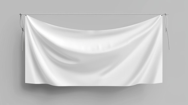 Foto bandera blanca vacía colgada en la pared concepto de bandera en blanco ilustración moderna