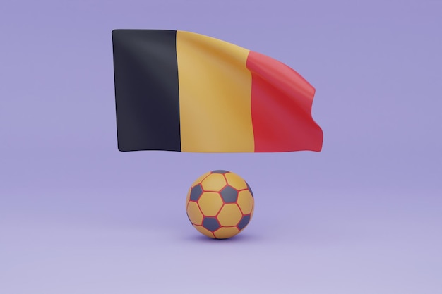 Foto bandera y bola de la copa del mundo bélgica