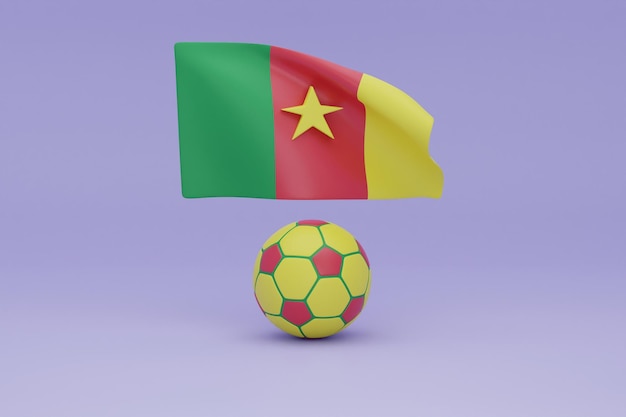 Bandera y bola de la copa del mundo Camerún