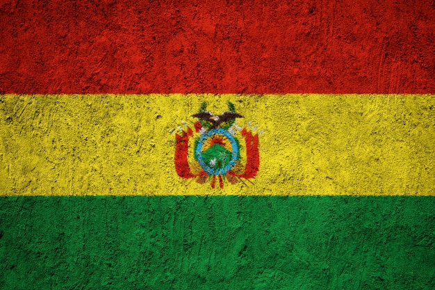 Bandera de Bolivia pintado en la pared de grunge