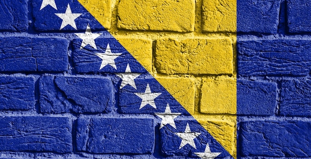 Bandera de Bosnia y Herzegovina en la pared