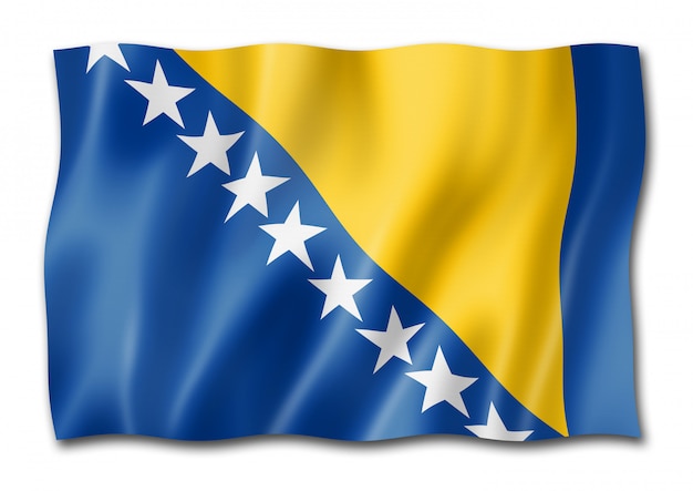 Foto bandera de bosnia y herzegovinan aislado en blanco