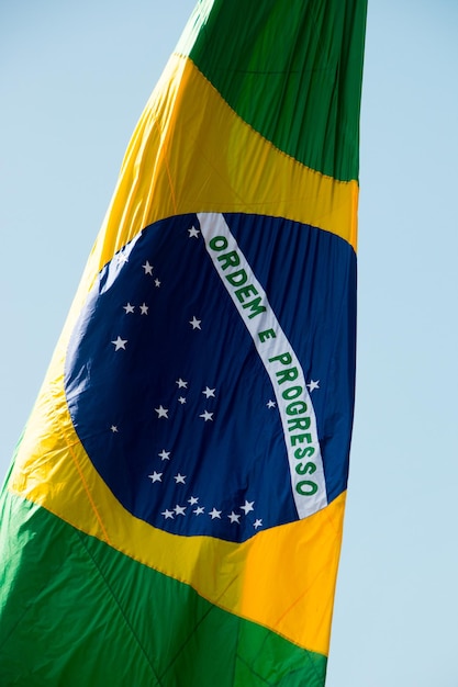 Bandera de Brasil al aire libre en Río de Janeiro Brasil