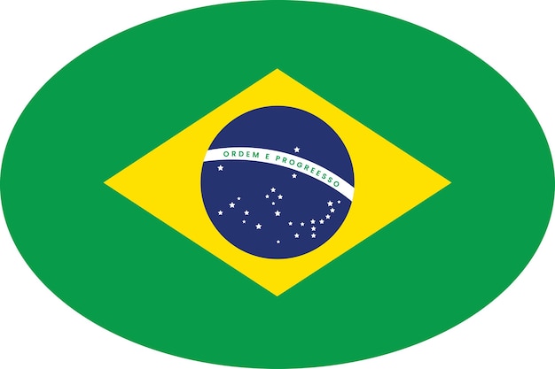 Bandera de Brasil en forma de círculo