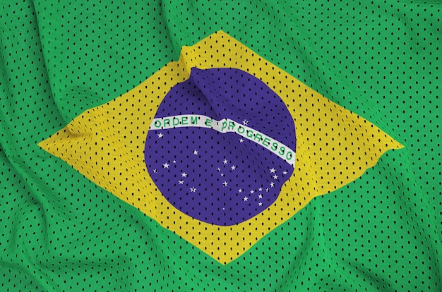 Bandera de Brasil impresa en un tejido de malla de nylon y poliéster