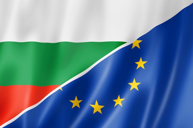 Bandera de bulgaria y europa