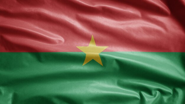 Bandera de Burkina Faso ondeando en el viento