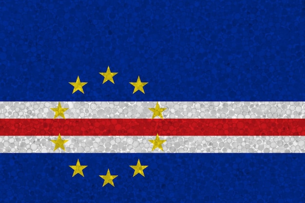 Bandera de Cabo Verde en textura de espuma de poliestireno