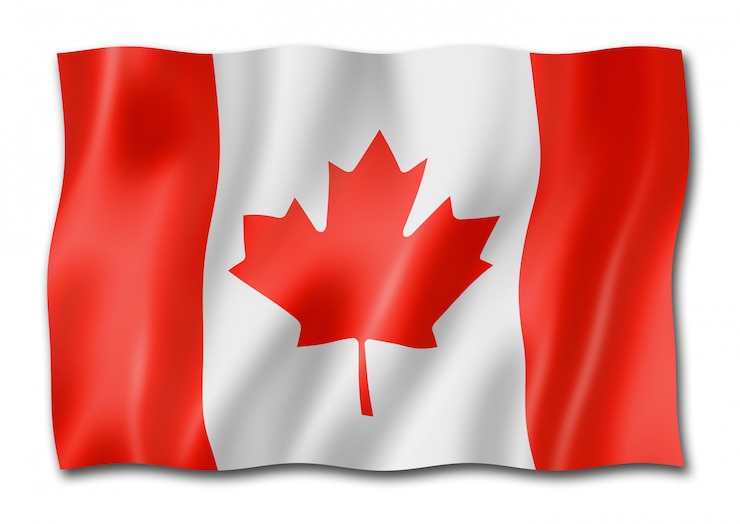 Foto bandera canadiense aislado en blanco