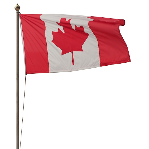 Bandera canadiense de Canadá aislada sobre blanco