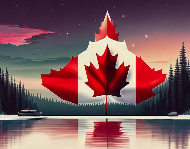 Una bandera canadiense con la palabra canadá