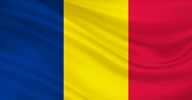 Bandera de Chad volando en el aire