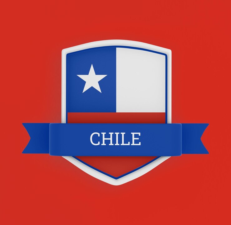 Foto bandera de chile con estandarte